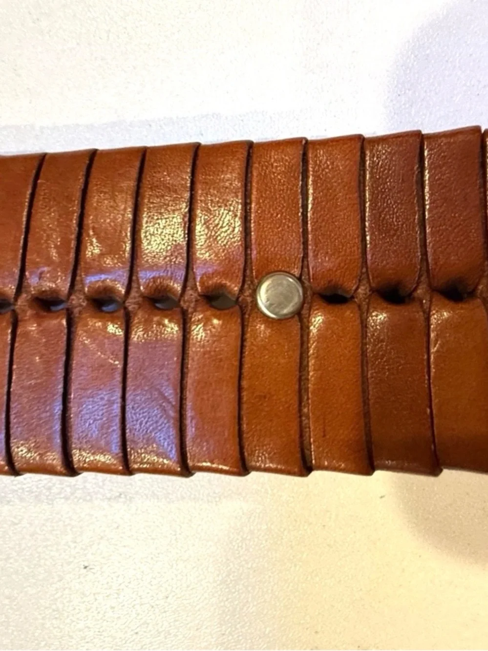 Leather Men's Belt - Brown with Silver Buckle